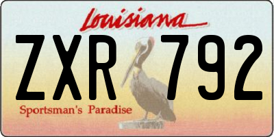 LA license plate ZXR792