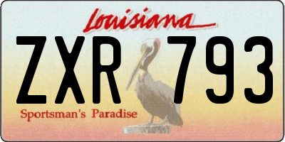 LA license plate ZXR793