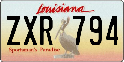 LA license plate ZXR794