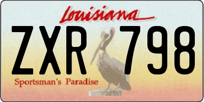LA license plate ZXR798