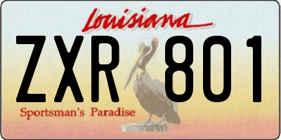 LA license plate ZXR801