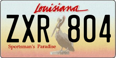 LA license plate ZXR804