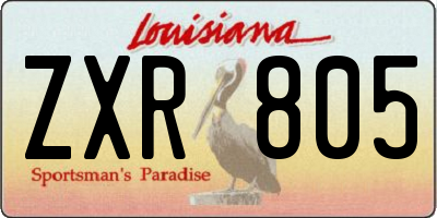 LA license plate ZXR805