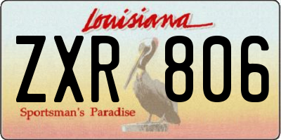 LA license plate ZXR806