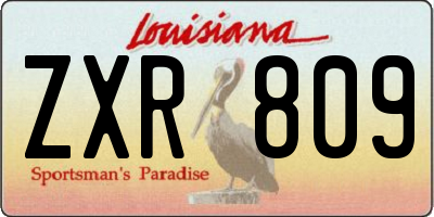 LA license plate ZXR809