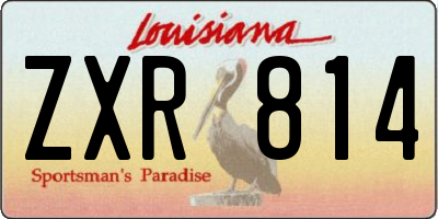 LA license plate ZXR814