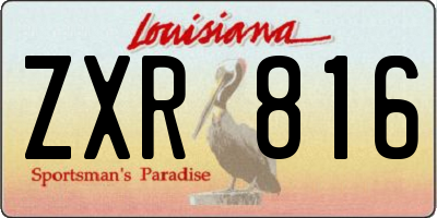 LA license plate ZXR816