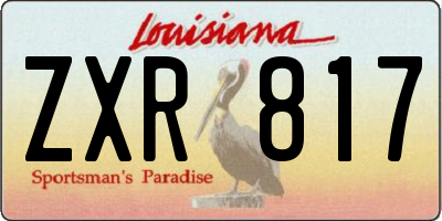 LA license plate ZXR817