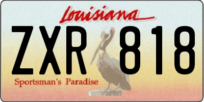 LA license plate ZXR818