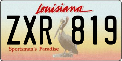 LA license plate ZXR819