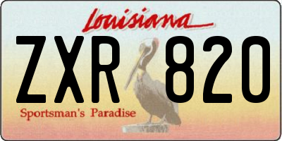 LA license plate ZXR820