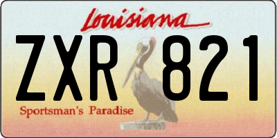 LA license plate ZXR821