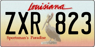 LA license plate ZXR823