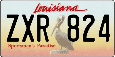 LA license plate ZXR824