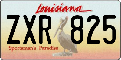 LA license plate ZXR825