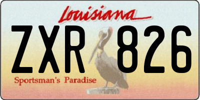 LA license plate ZXR826