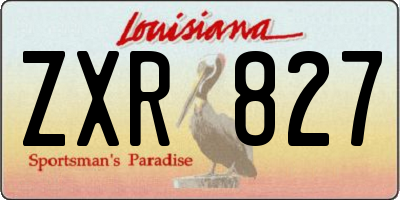 LA license plate ZXR827