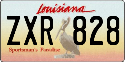 LA license plate ZXR828