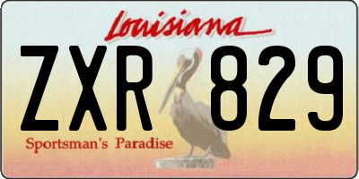 LA license plate ZXR829