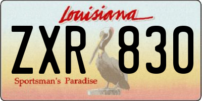 LA license plate ZXR830