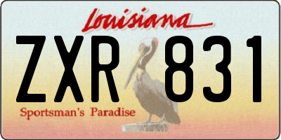 LA license plate ZXR831