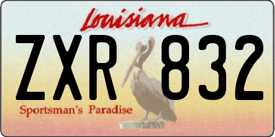 LA license plate ZXR832