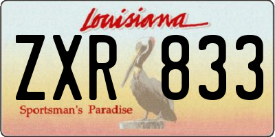 LA license plate ZXR833