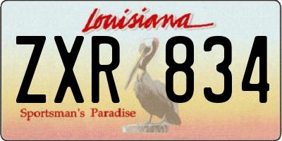 LA license plate ZXR834