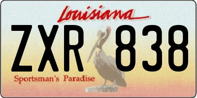 LA license plate ZXR838