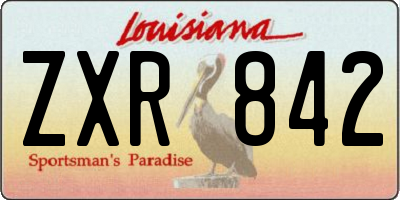 LA license plate ZXR842