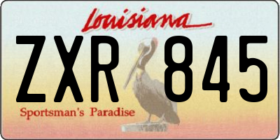 LA license plate ZXR845