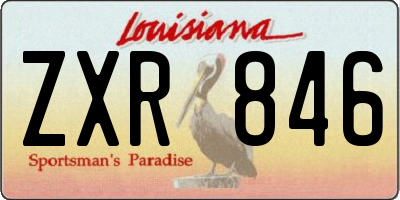 LA license plate ZXR846