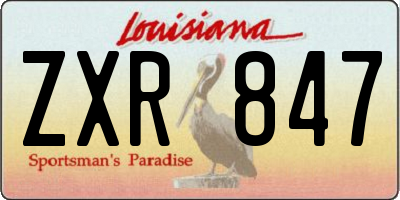 LA license plate ZXR847