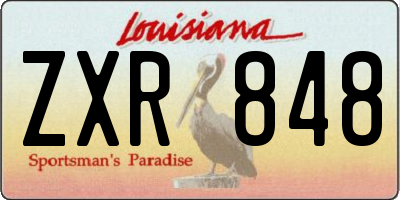 LA license plate ZXR848
