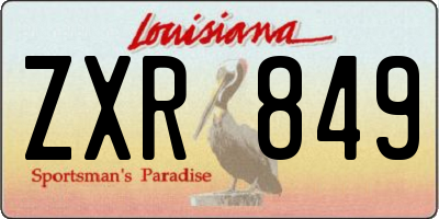 LA license plate ZXR849