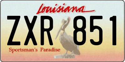 LA license plate ZXR851
