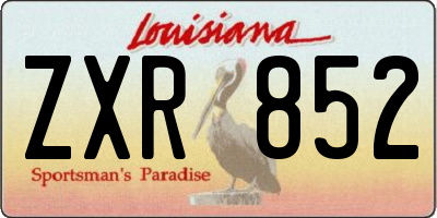 LA license plate ZXR852