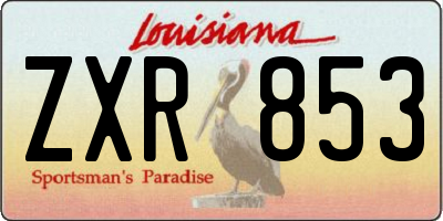 LA license plate ZXR853