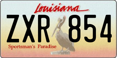 LA license plate ZXR854