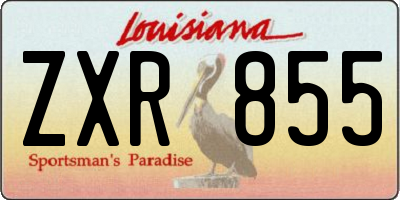 LA license plate ZXR855