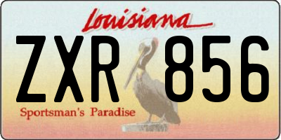 LA license plate ZXR856