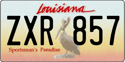 LA license plate ZXR857