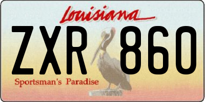 LA license plate ZXR860