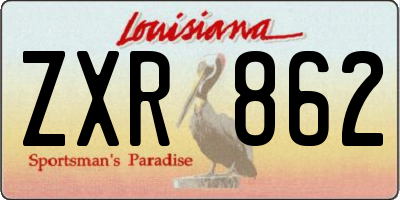 LA license plate ZXR862