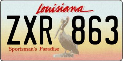 LA license plate ZXR863