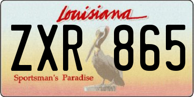 LA license plate ZXR865