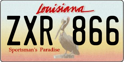 LA license plate ZXR866