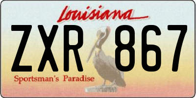 LA license plate ZXR867