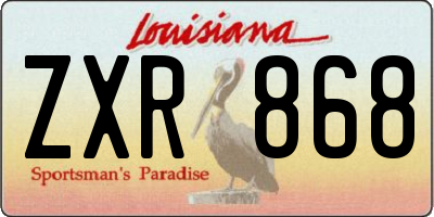 LA license plate ZXR868
