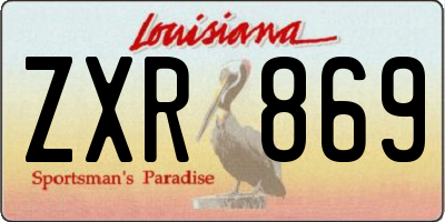 LA license plate ZXR869